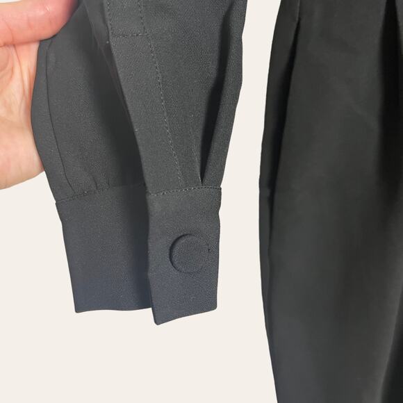 LINI Black Stella Sequin Faux Wrap Surplice Long Sleeve Party Jumpsuit Size XS - Picture 7 of 12